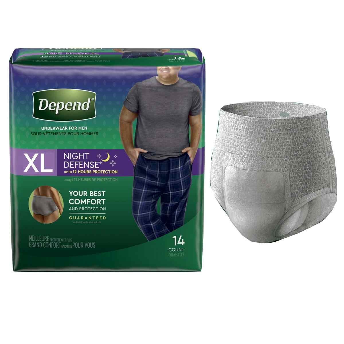 Depend Night Defense Pull-Up Underwear for Men, Overnight Absorbancy ...