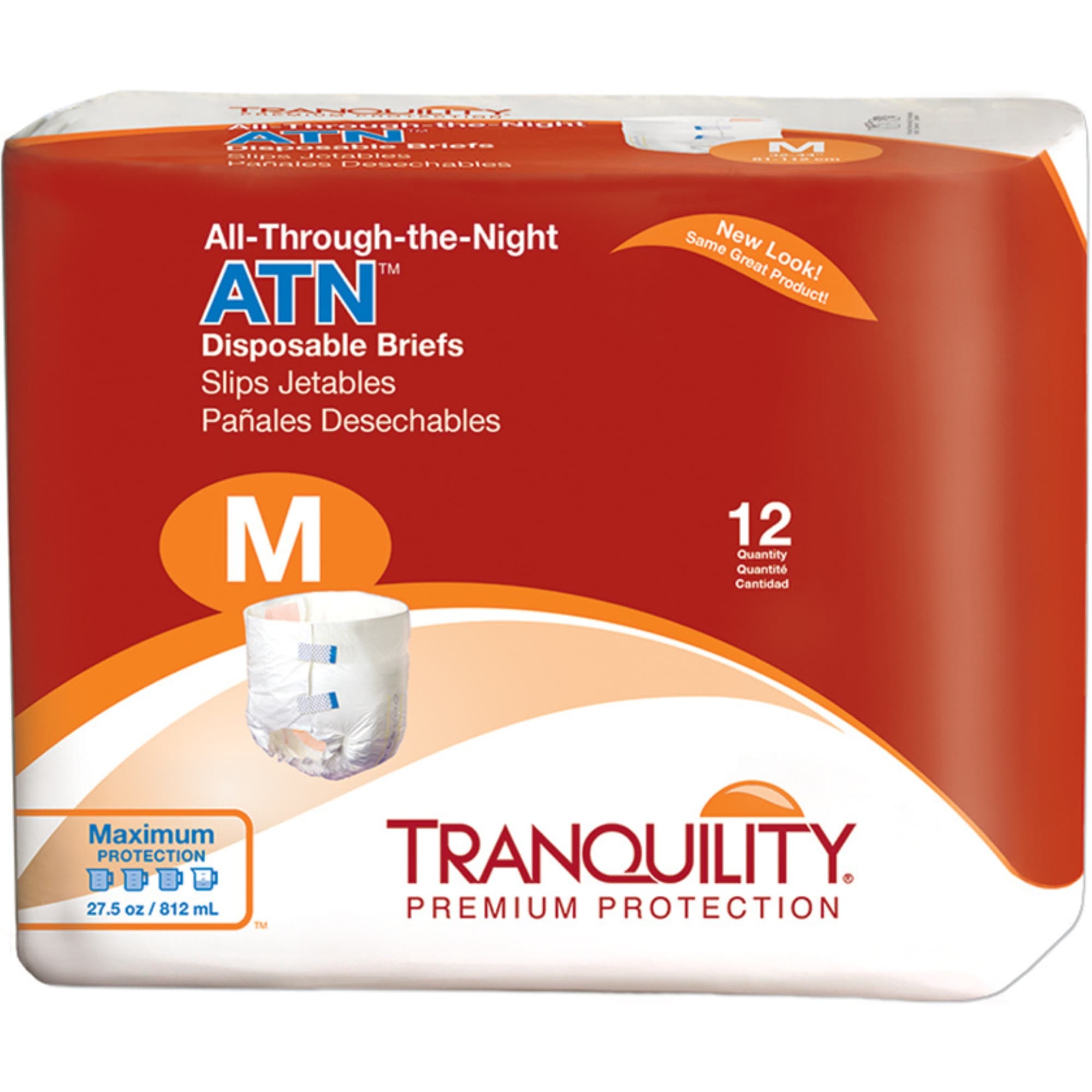 Tranquility Adult Diapers with Tabs Disposable All-Through-The-Night, Maximum