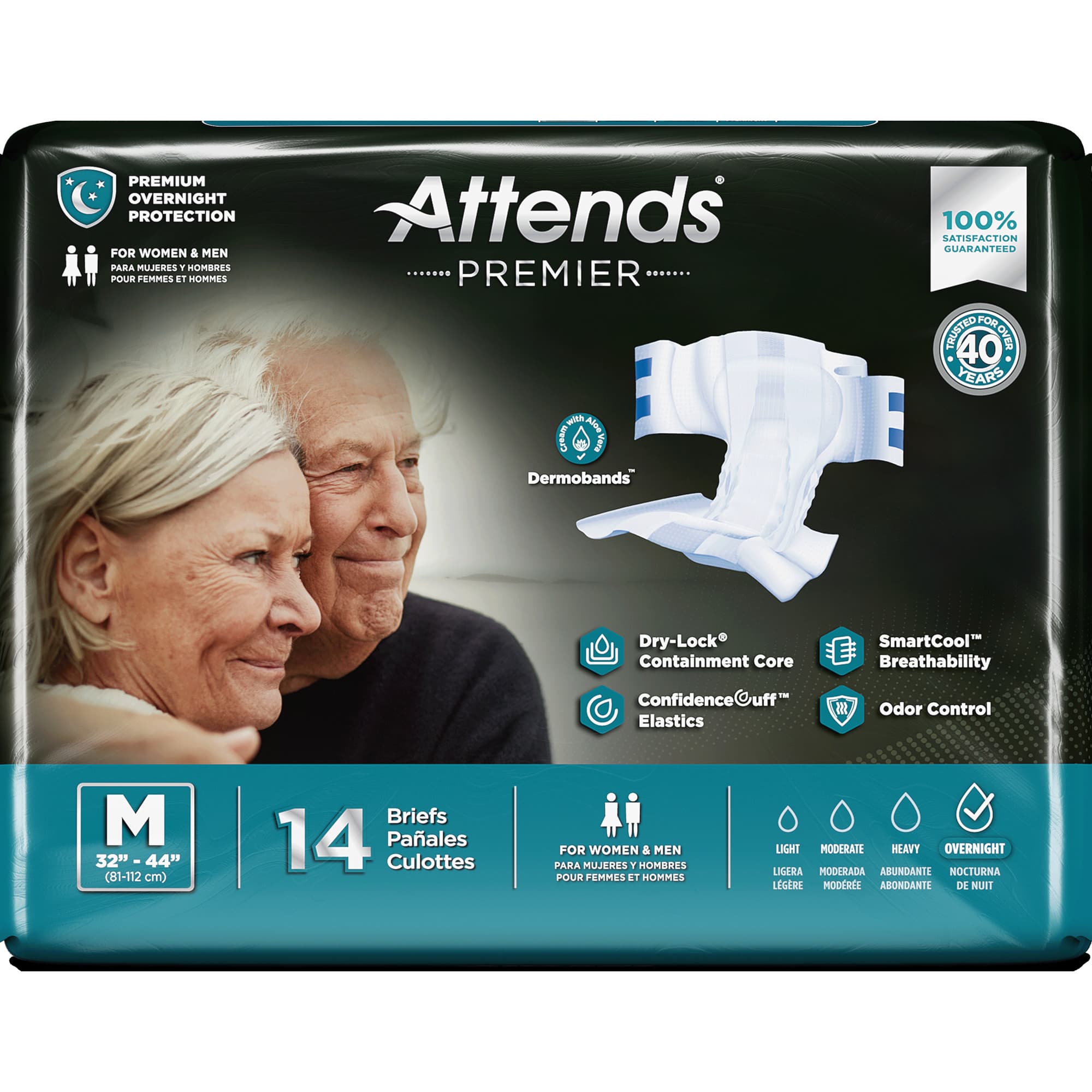 Attends Adult Diapers with Tabs, Premier Overnight