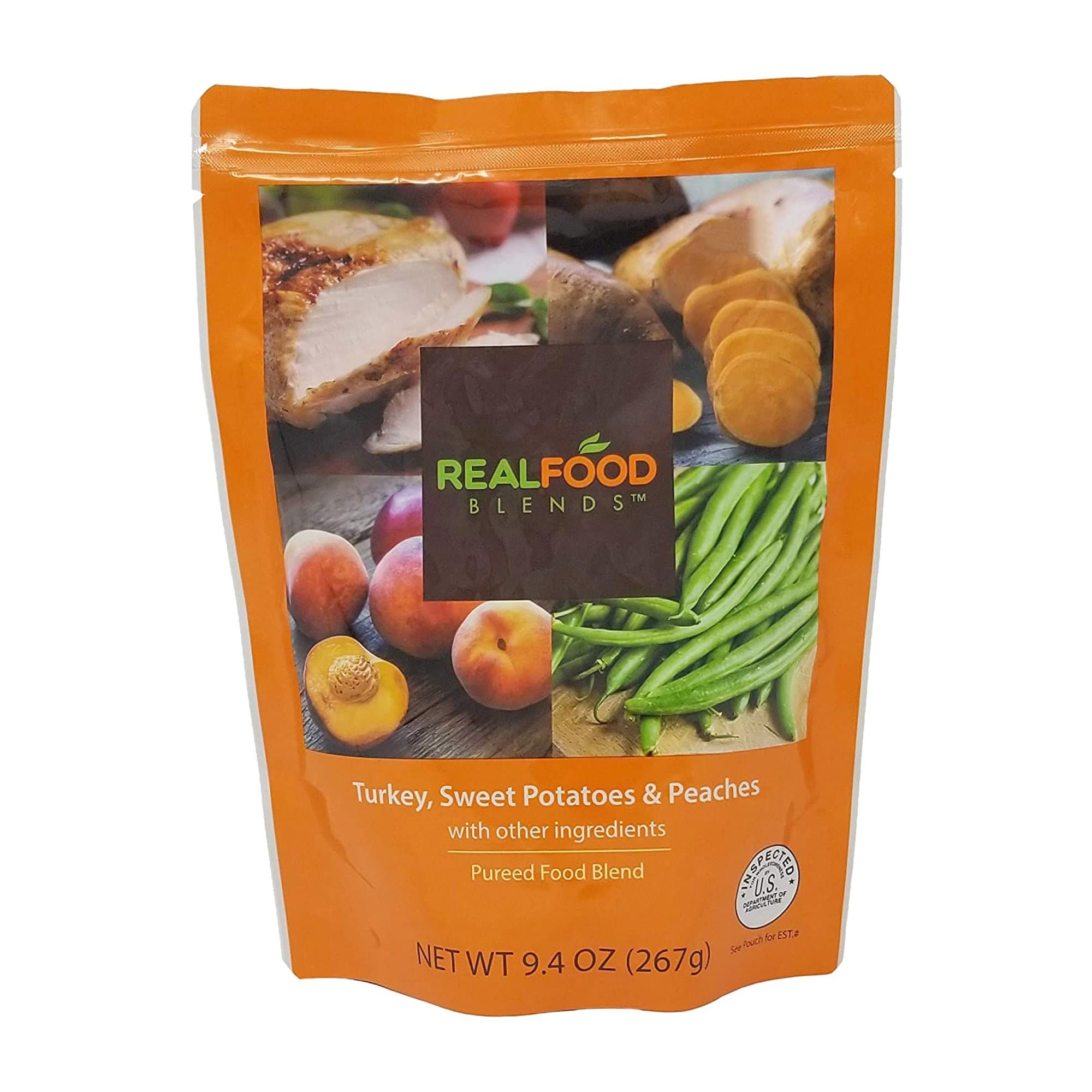 Real Food Blends Pureed Food Blends Tube Feeding Formula, Turkey, Sweet Potatoes & Peaches, 78185, 1 Each