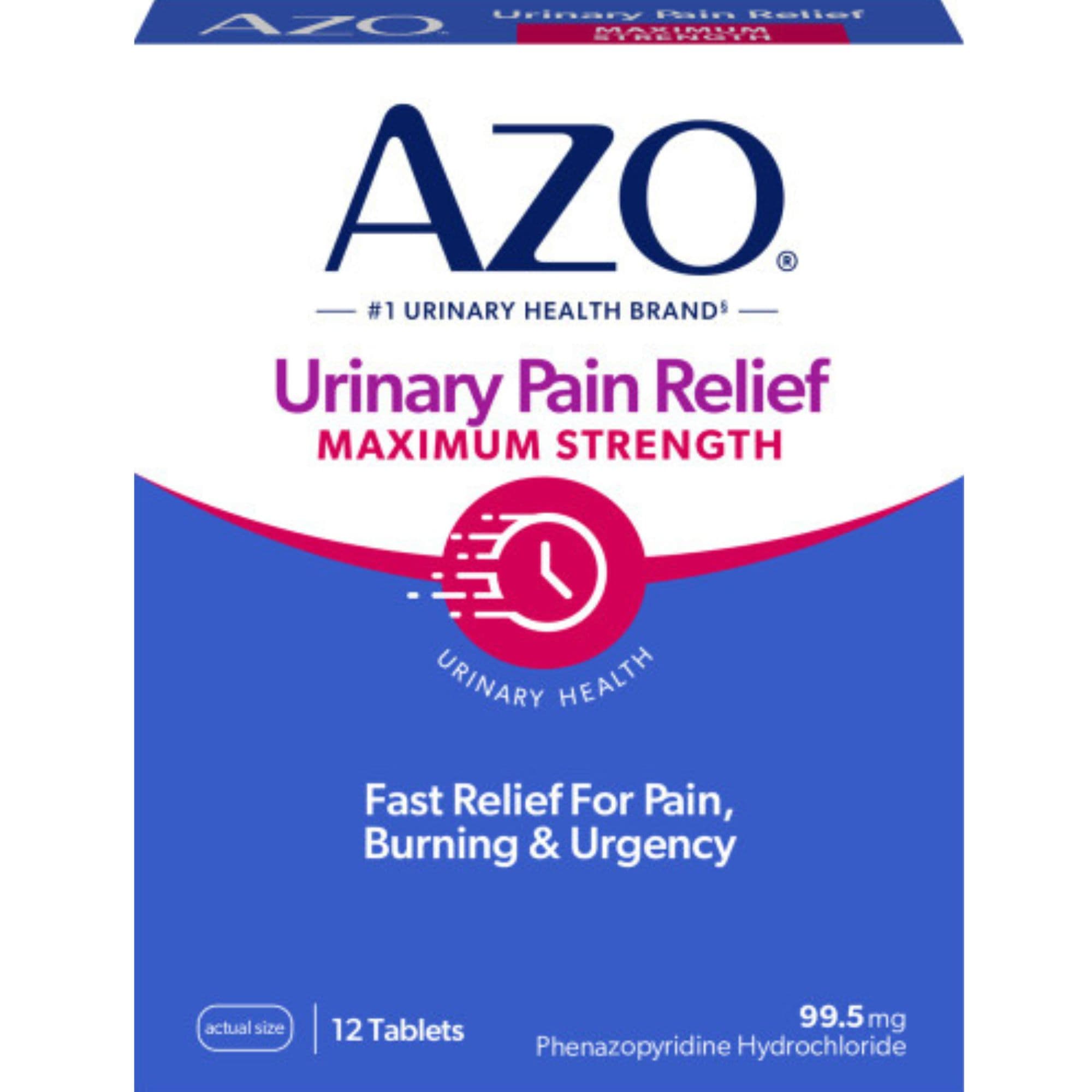 Azo Urinary Pain Relief, Maximum Strength, 12 Tablets