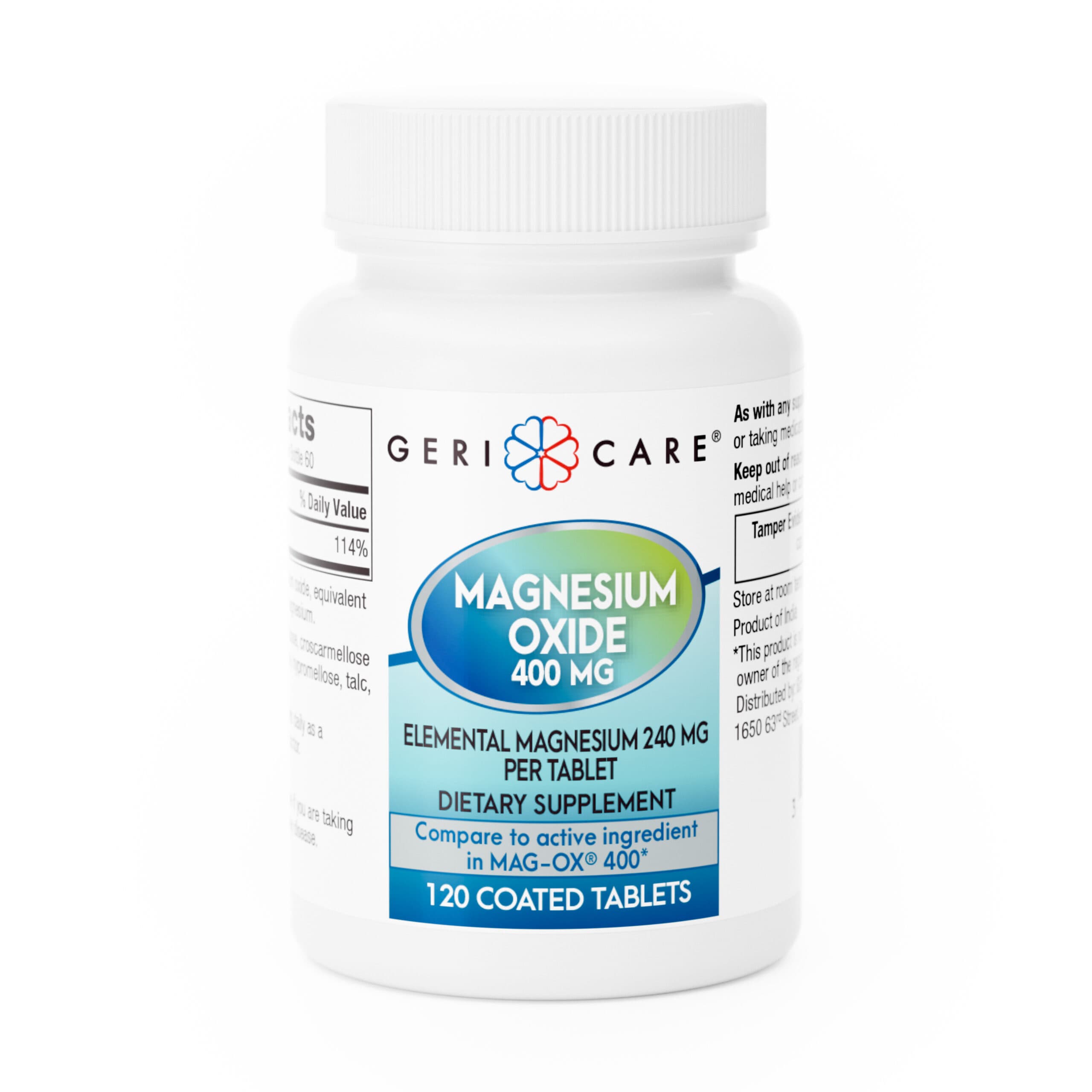 Geri-Care Magnesium Oxide Dietary Supplement, 400 mg, 120 Tablets, 634-12-GCP, 1 Bottle