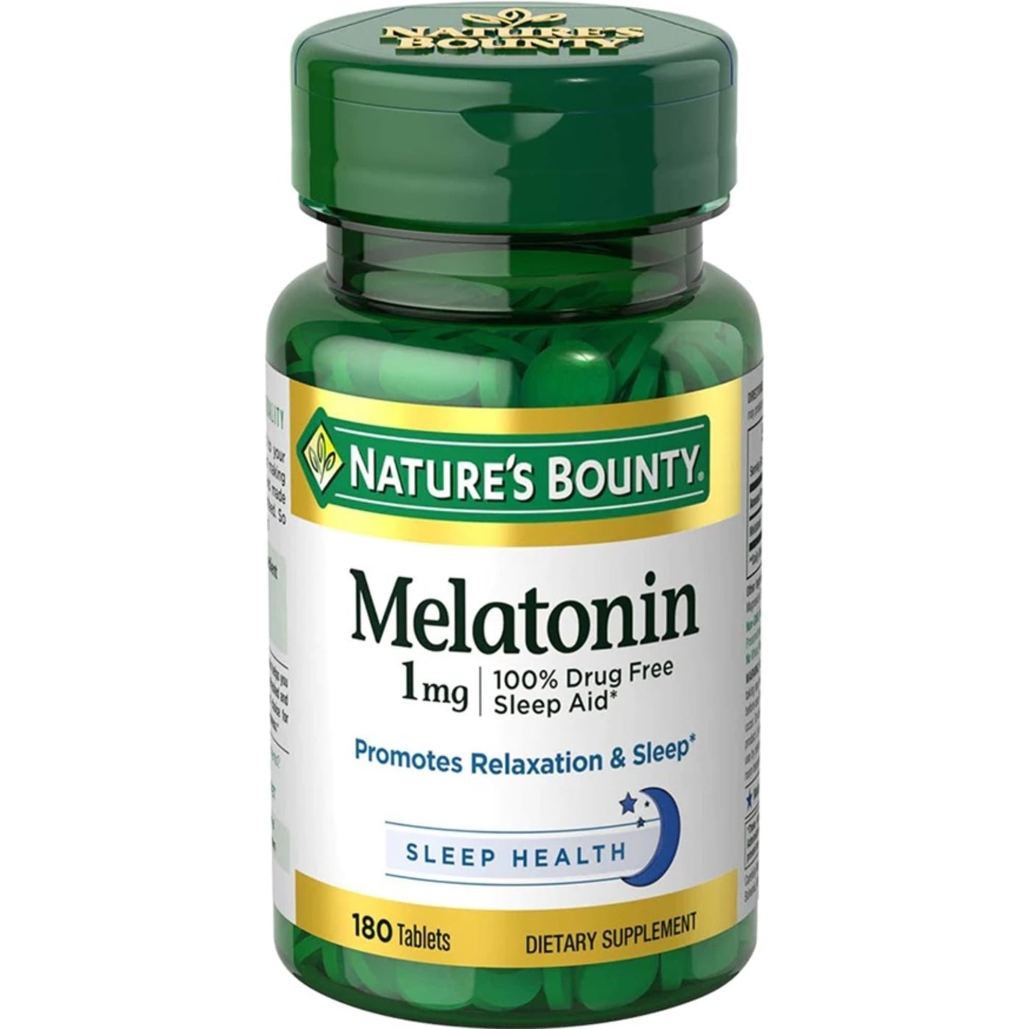 Nature's Bounty Sleep Health Melatonin, 1 mg, 180 Tablets