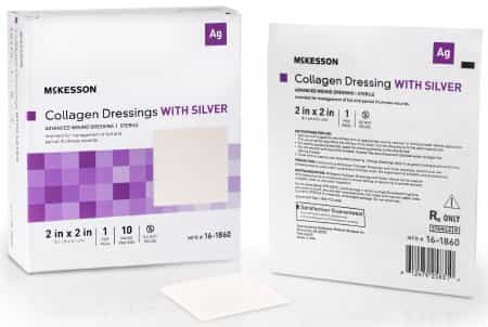 McKesson Collagen Dressings with Silver, 2" X 2" Square