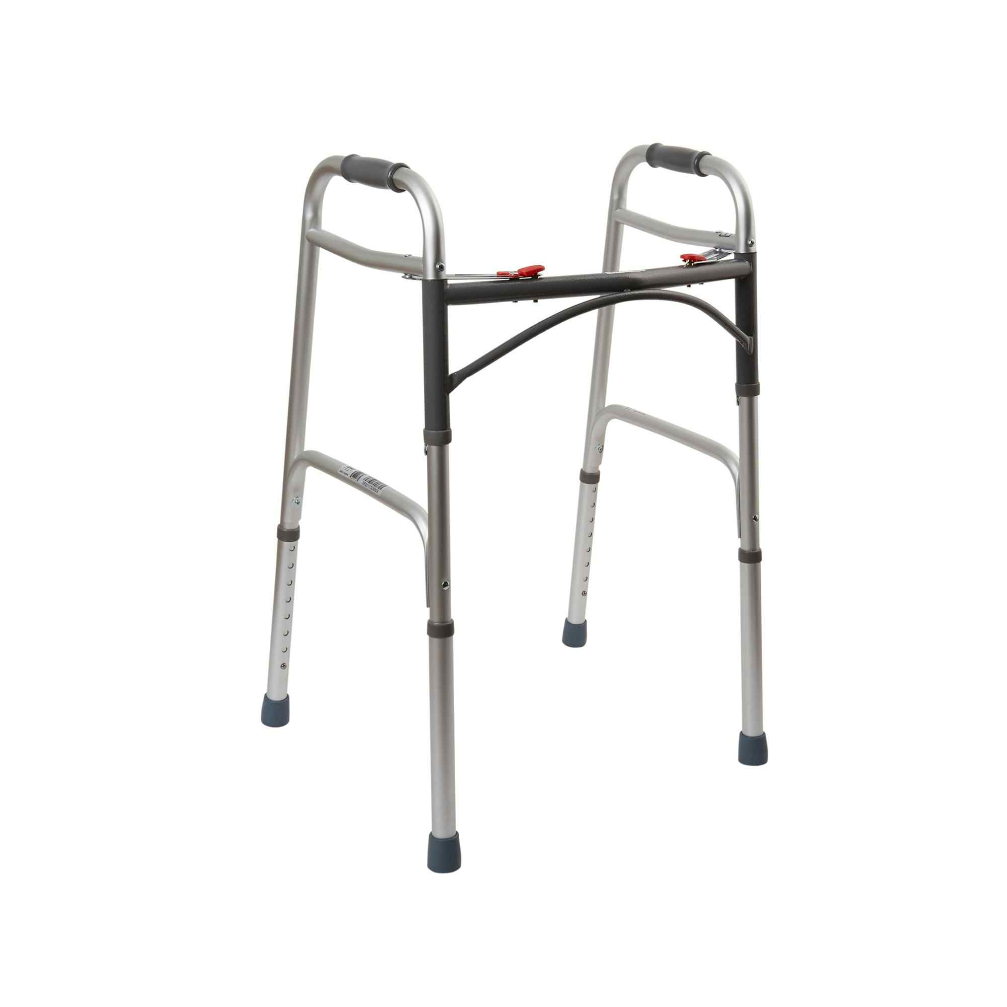 Drive Deluxe Aluminum Dual Release Folding Walker, 32 - 39' Height