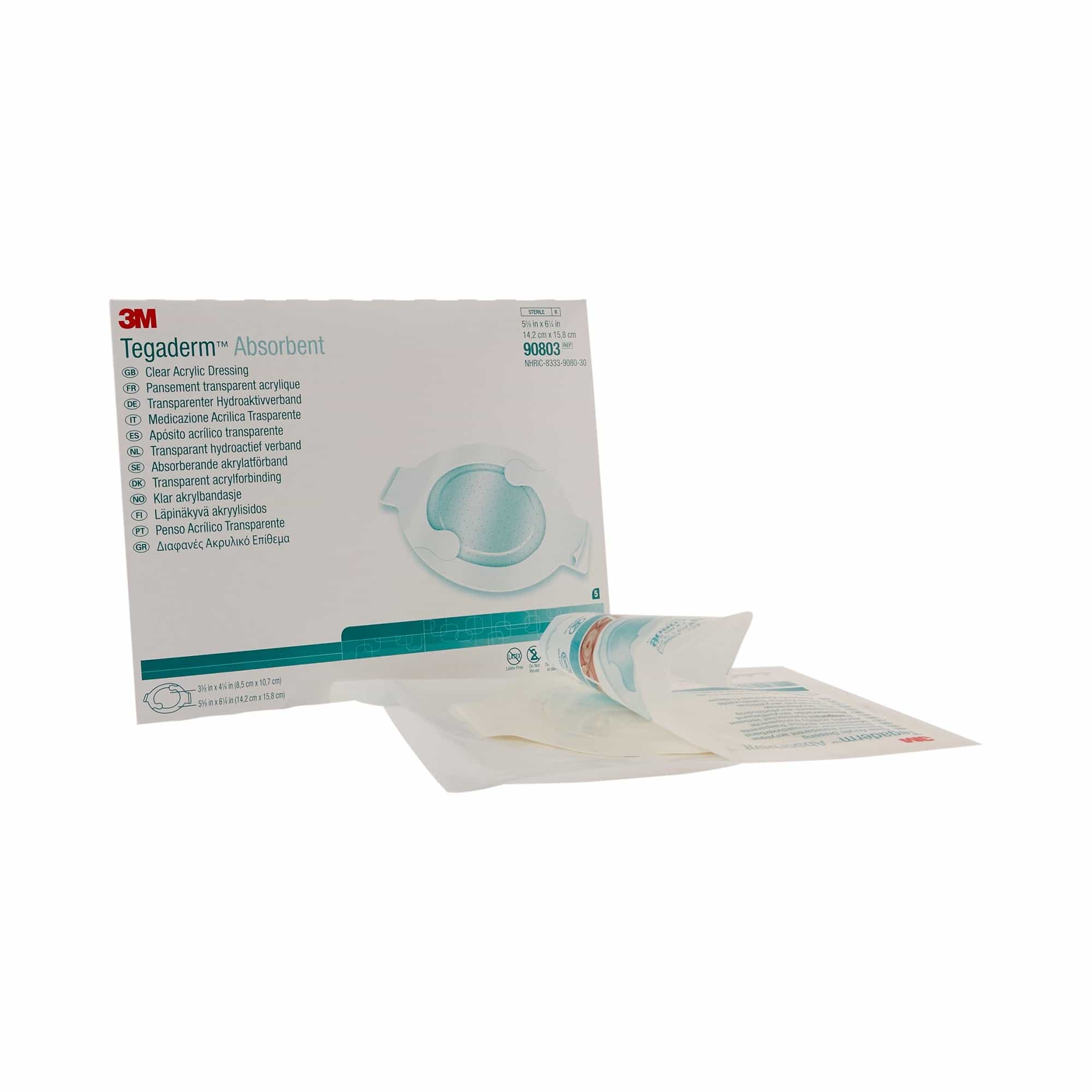 3M Tegaderm Absorbent Clear Acrylic Dressing, 5-5/8 X 6.25"