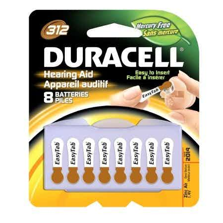 Duracell Disposable Hearing Aid Batteries, 312 Cell, 1.4 V