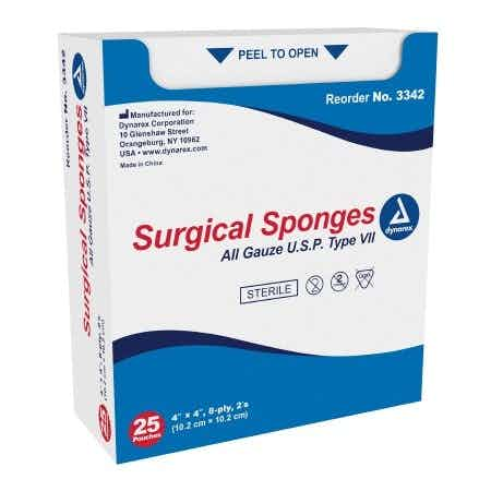 Dynarex Surgical Sponges, Sterile, 8 ply