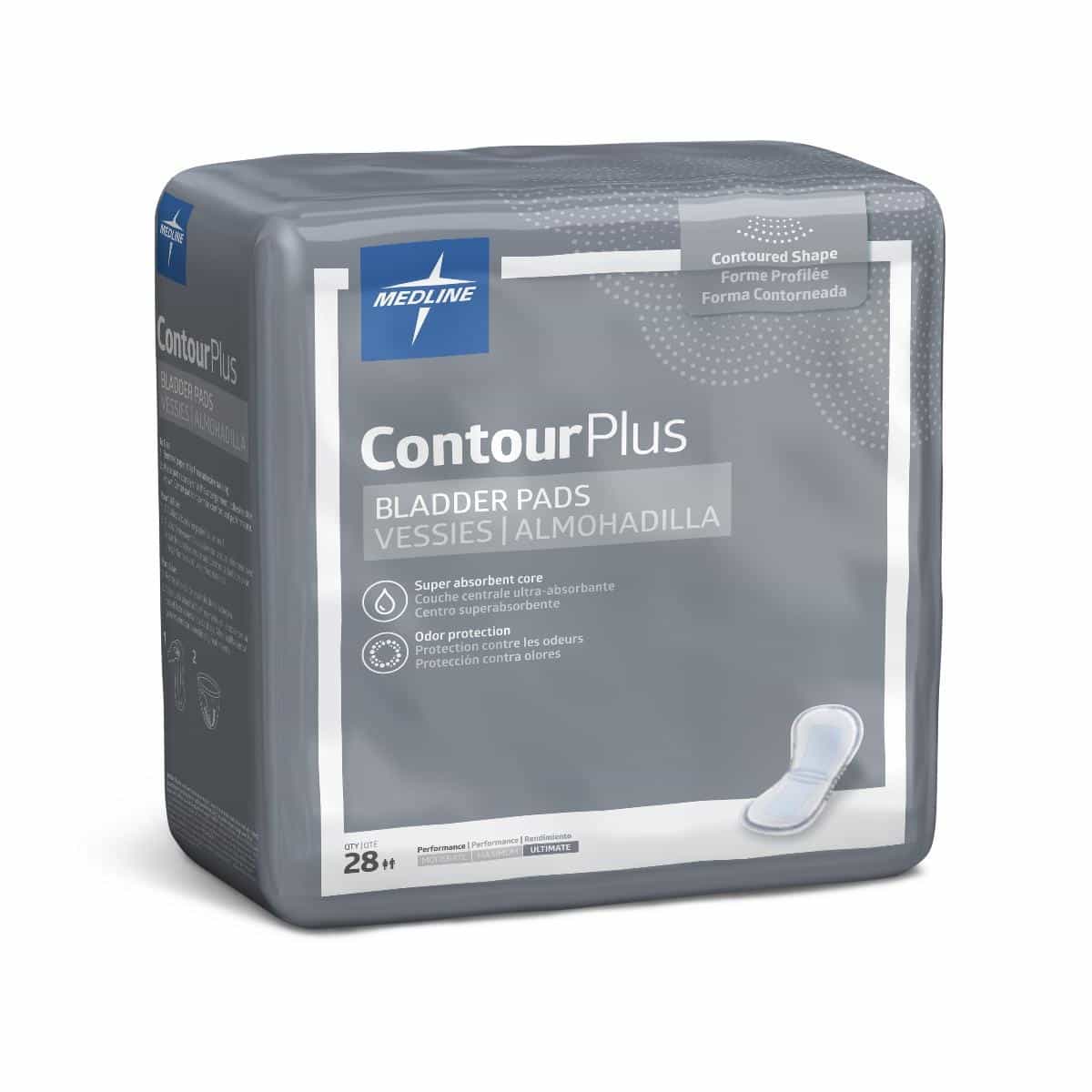 Medline ContourPlus Bladder Control Pads, Ultimate Absorbency