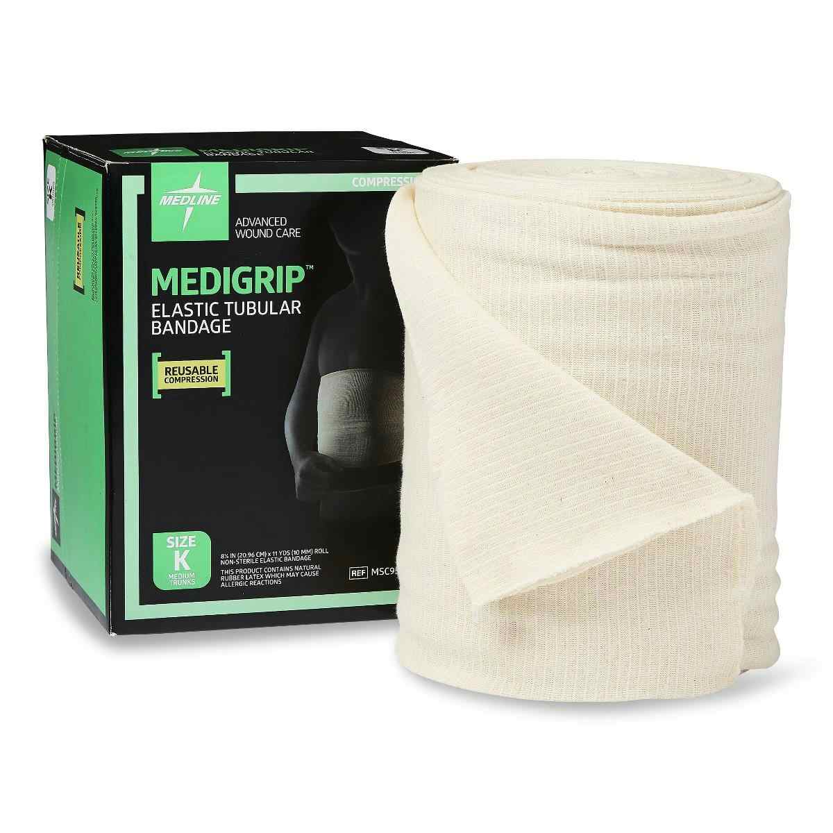 Medline Medigrip Elastic Latex Tubular Support Bandage, Size K