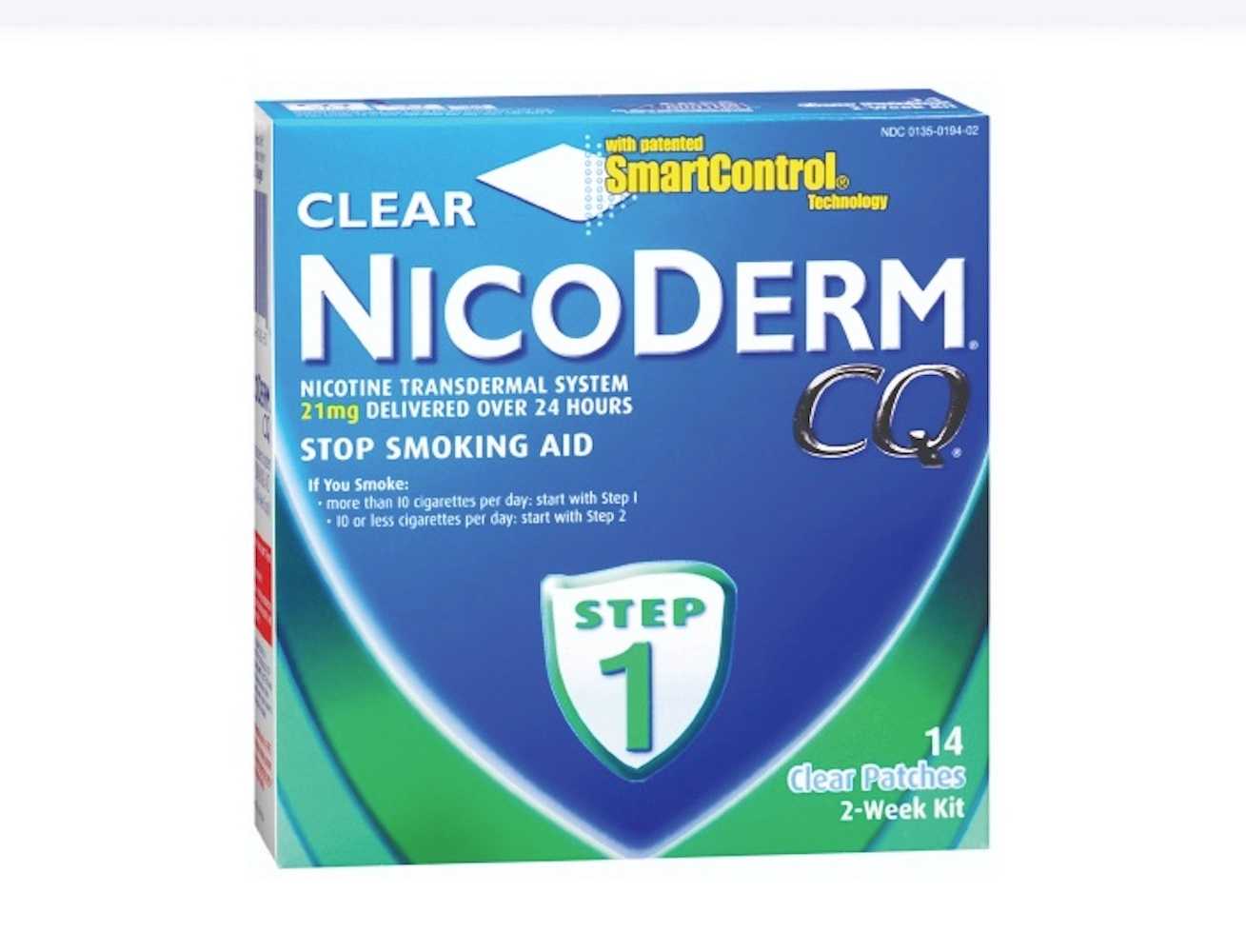 Nicoderm CQ Step 1 Nicotine Polacrilex Stop Smoking Aid, 21 mg Strength