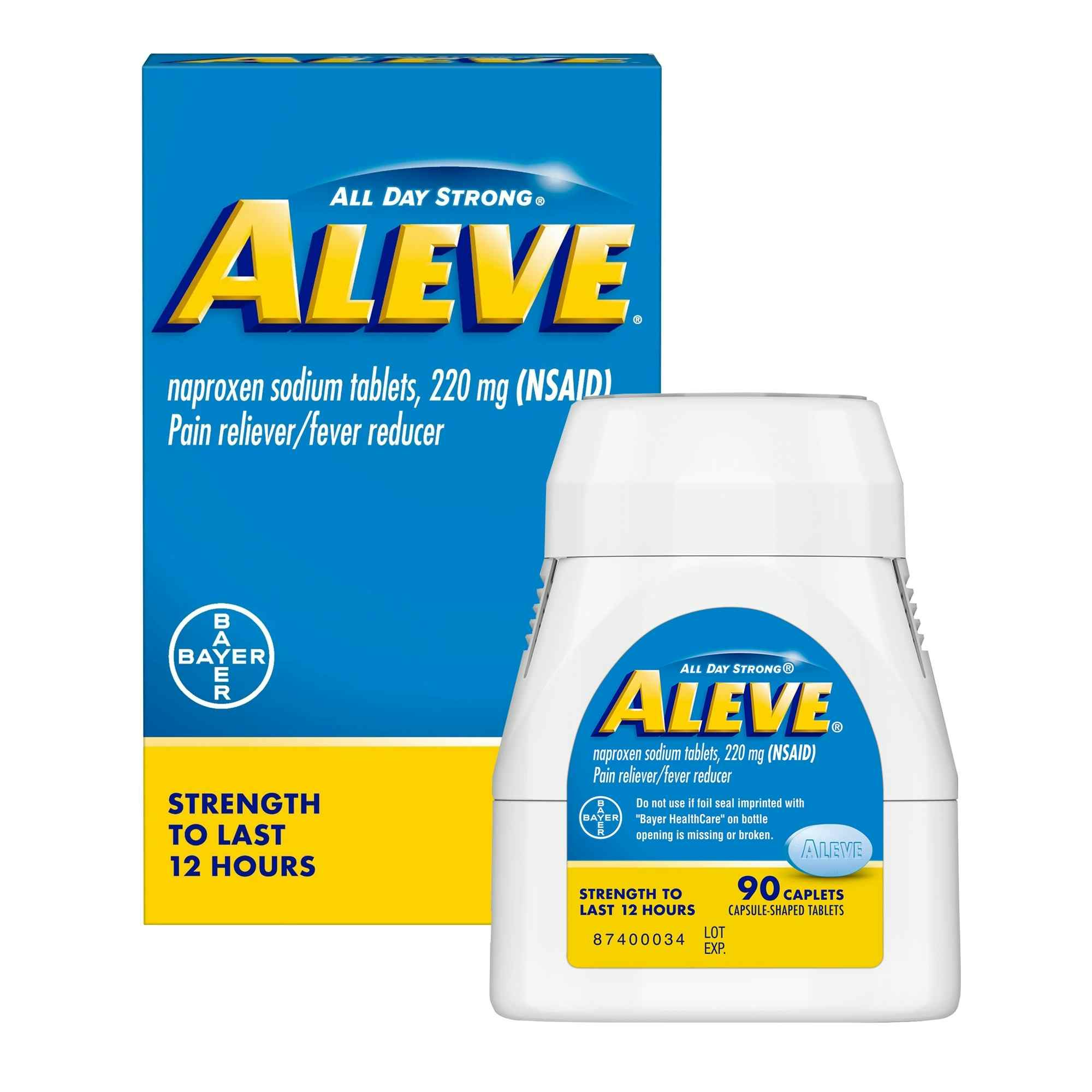 Aleve Naproxen Sodium Pain Reliever Caplets, 220 mg