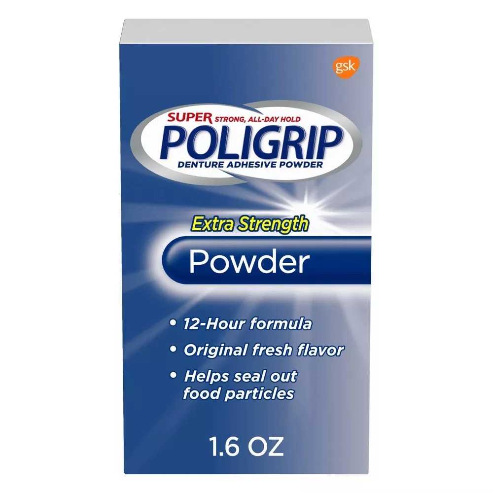 Super Poligrip Extra Strength Denture Adhesive Powder