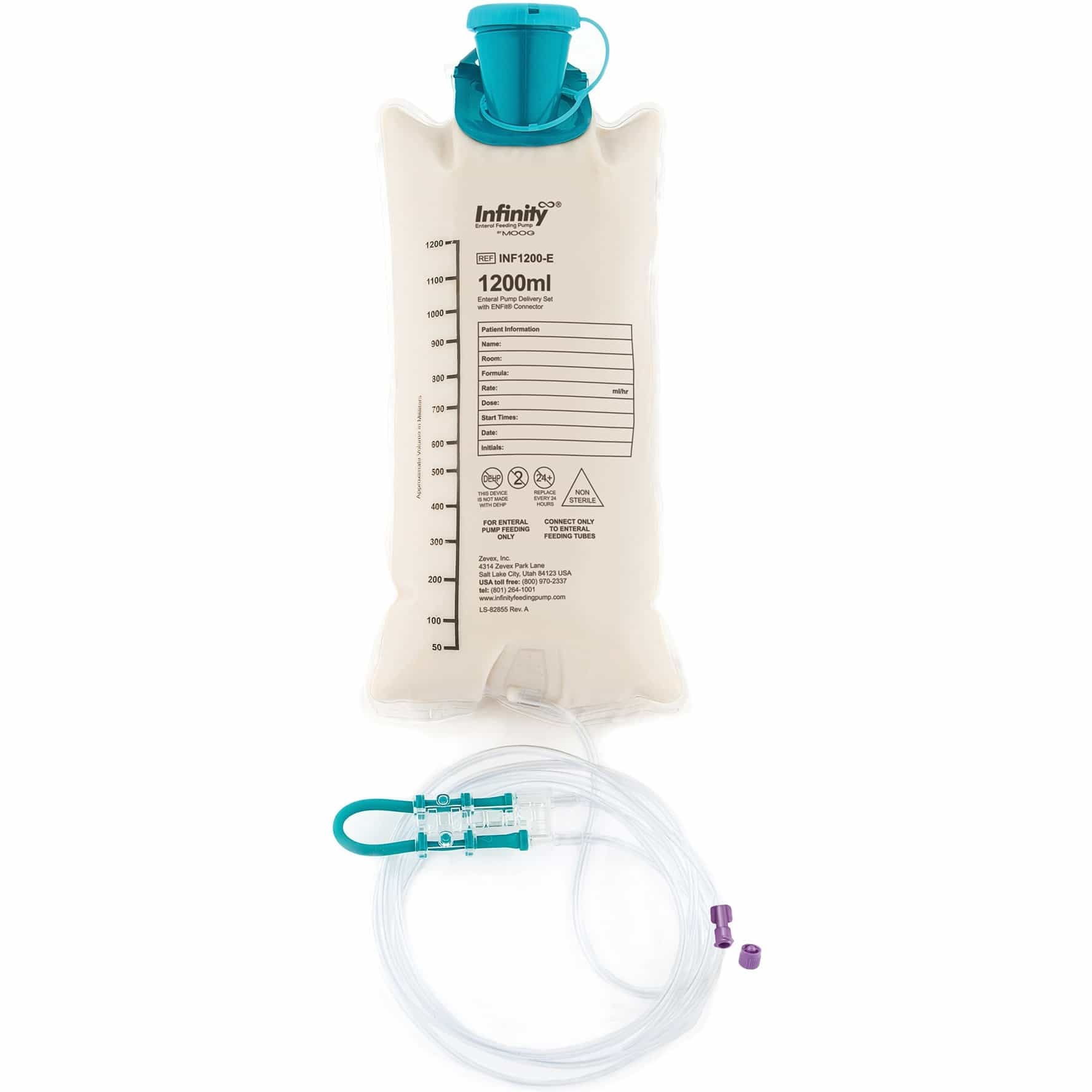 Infinity Enteral Feeding Pump Bag Set, ENFit Connector