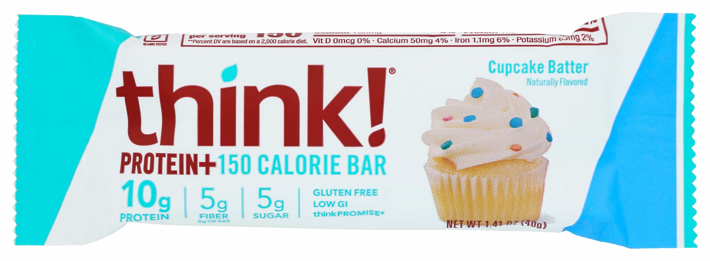 think! Protein + 150 Calorie Cupcake Batter Bars