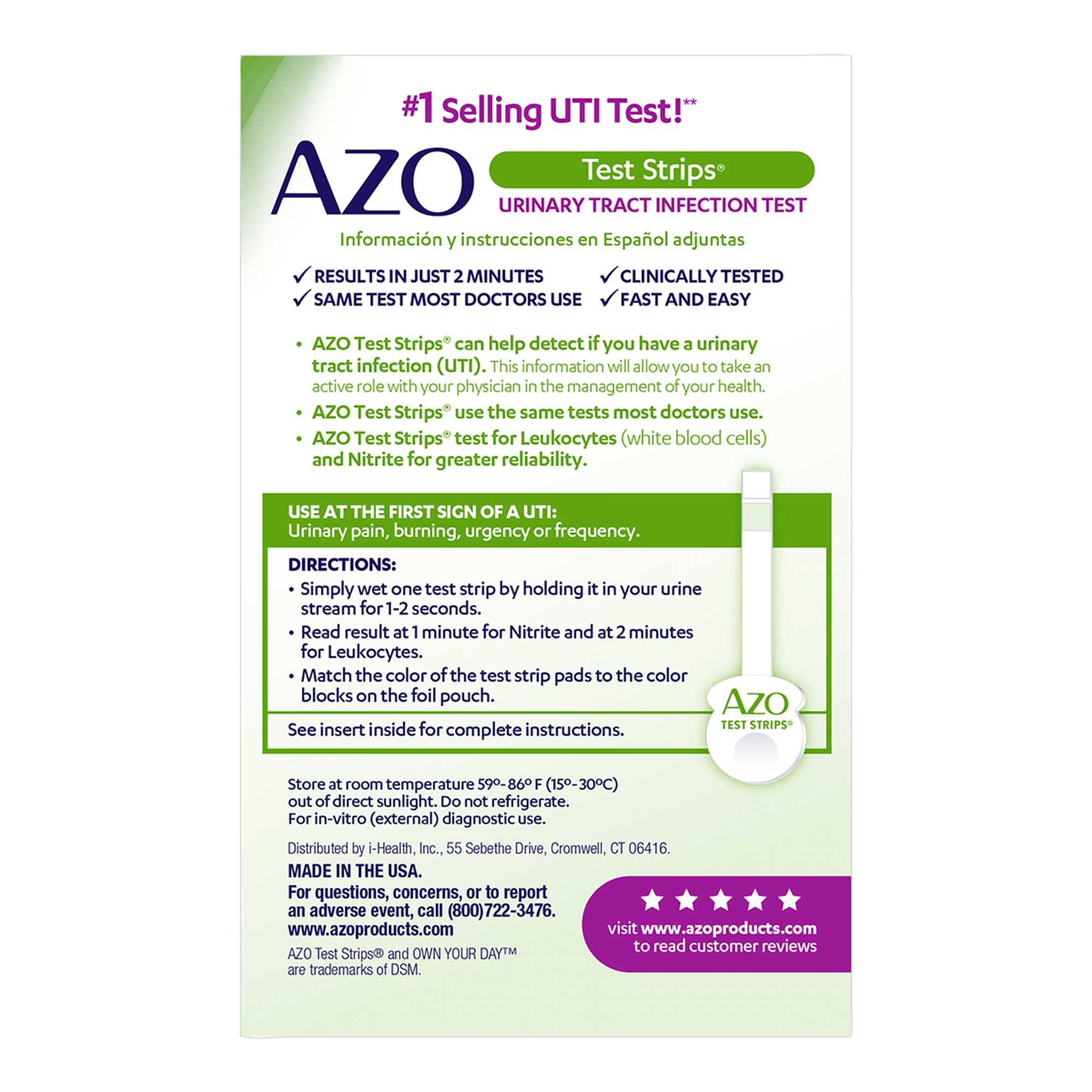 AZO Urinary Tract Infection Test Strips, 78765103267