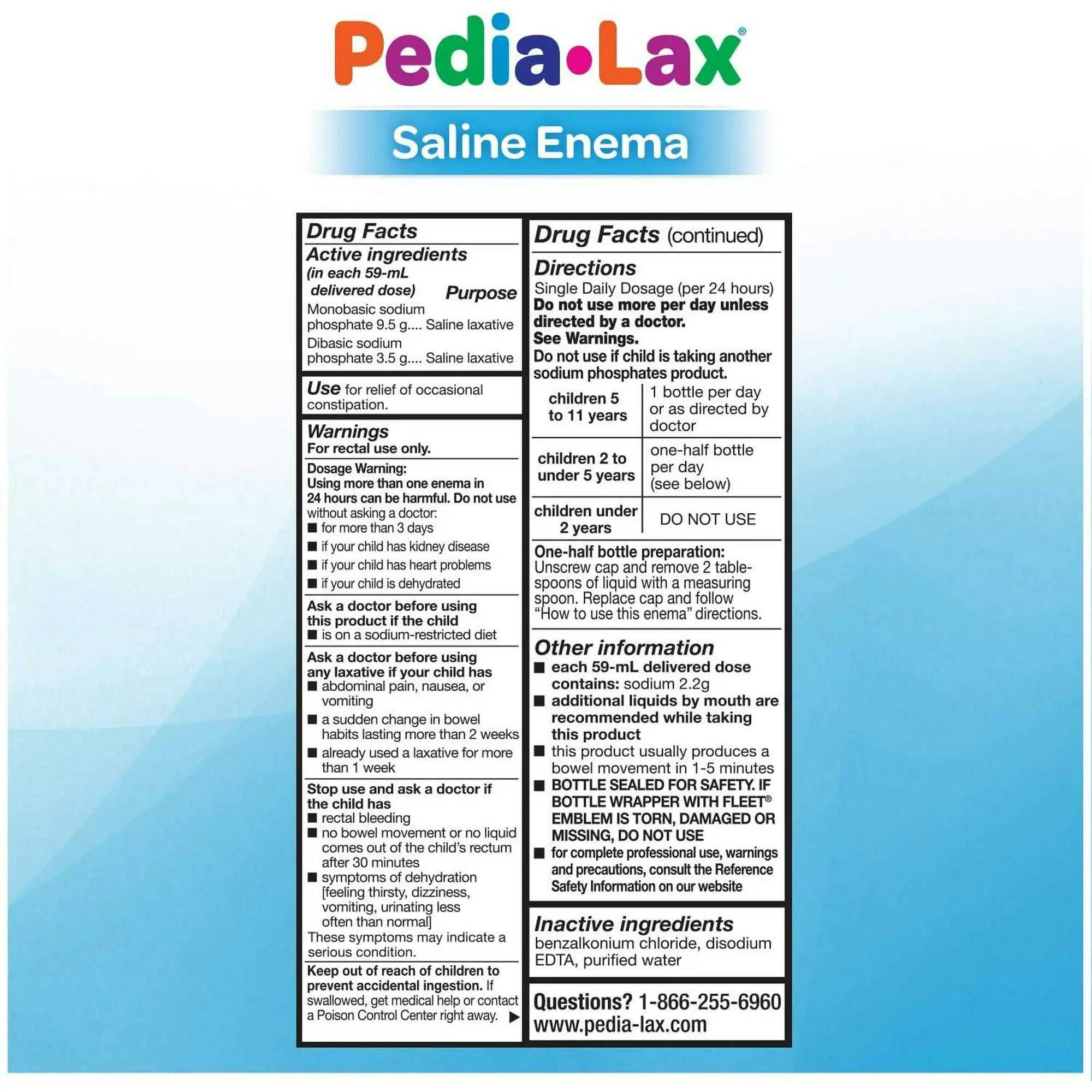 Fleet Pedia-Lax Pediatric Enema Rectal Saline Laxative