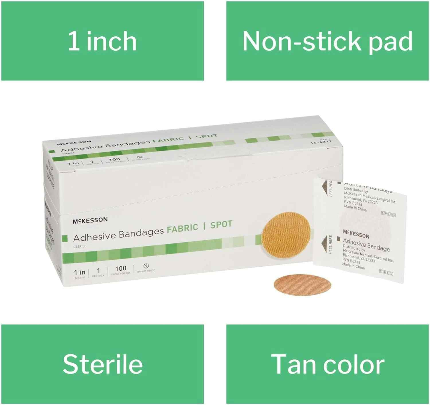 McKesson Adhesive Spot Fabric Bandage, Sterile