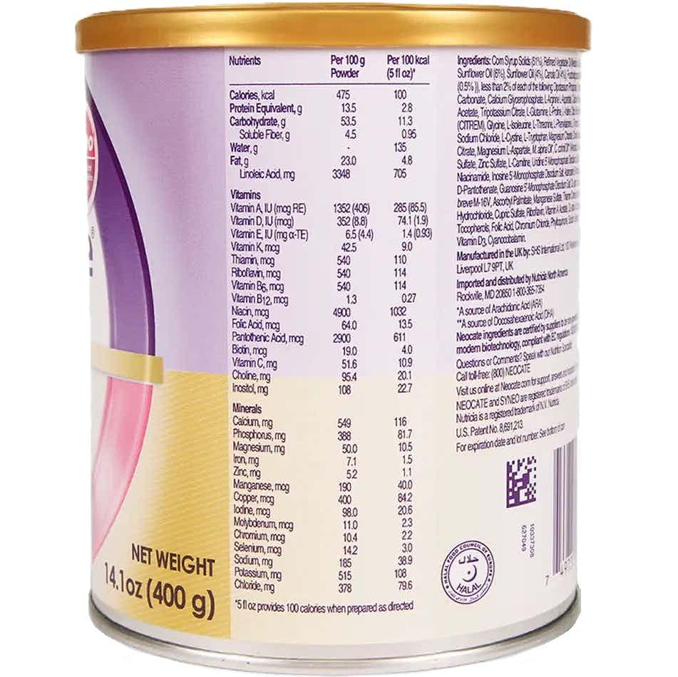 Nutricia Neocate Syneo Infant Hypoallergenic Amino Acid Based Infant Formula