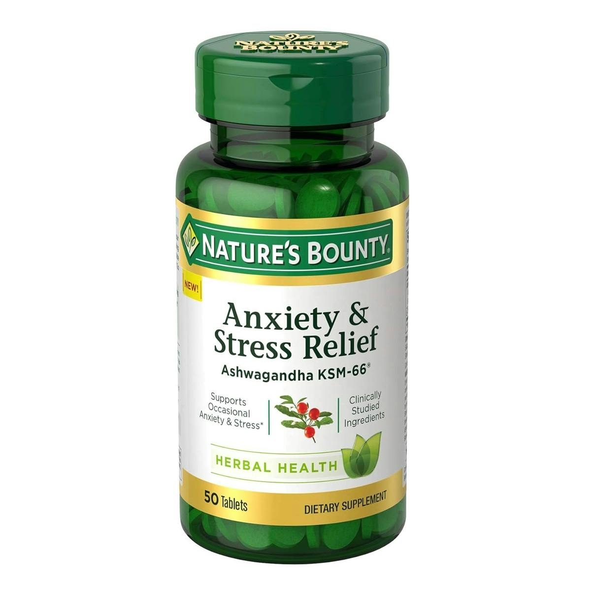 Nature’s Bounty Anxiety & Stress Relief Supplement, Ashwagandha KSM-66